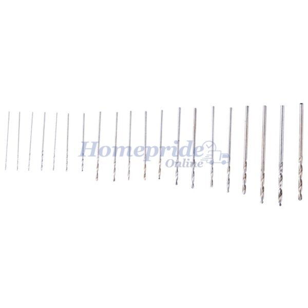Homepride Online-20 Piece high speed steel (HSS) micro drill bits (0.3mm - 1.6mm)