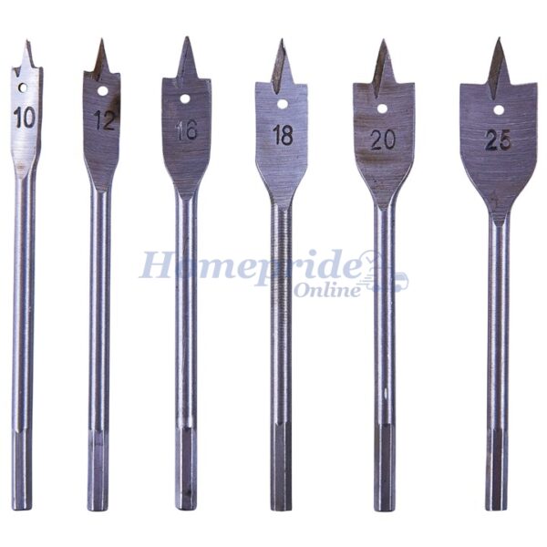 Homepride Online-6 Piece metric flat wood bit set