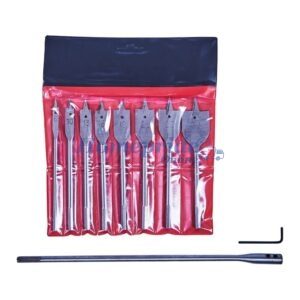 Homepride Online-8 Piece flat wood bit set with 30mm (12") extension