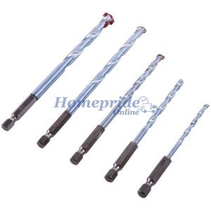 Homepride Online-5 Piece hex shank masonry drill bit set