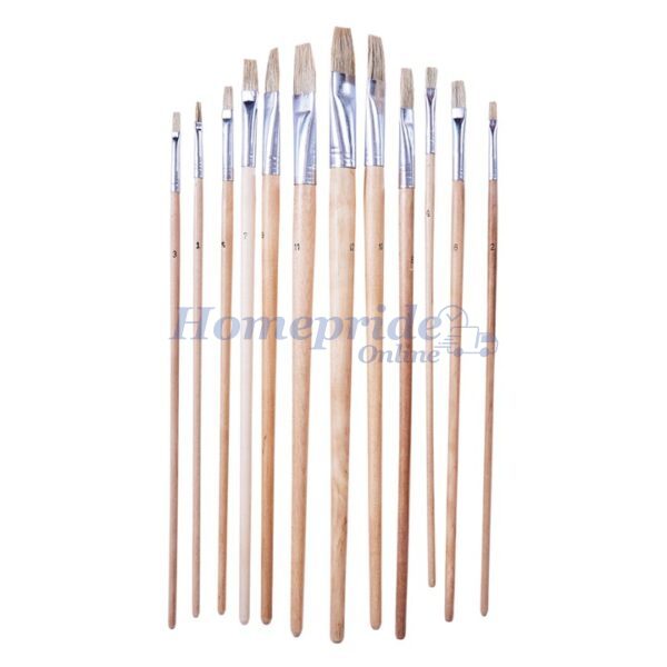 Homepride Online-12 Piece flat tip art brush set