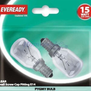 Homepride Online-Clear Pygmy 15W Small Edison Screw x 2 Blistered