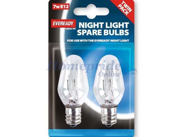 Homepride Online-E12 Night Light Bulb 7W x 2 Blistered