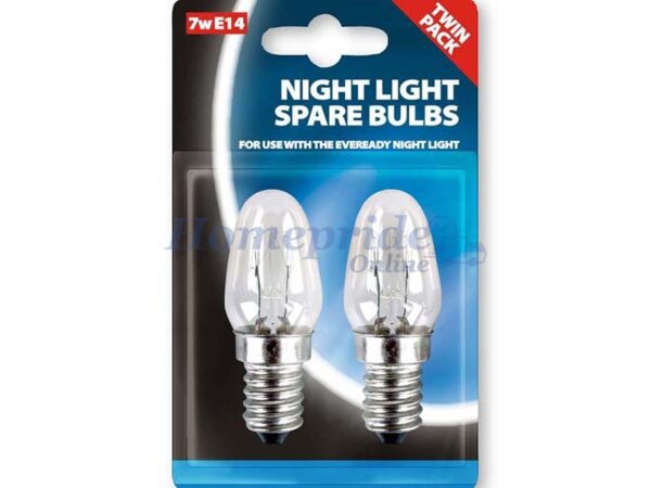 Homepride Online-S1067 E14 Night Light Bulb 7W x 2 Blistered