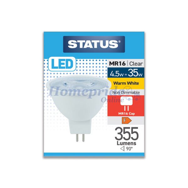 Homepride Online-MR16 LED Bulb 4.5W 38 Degree Warm White