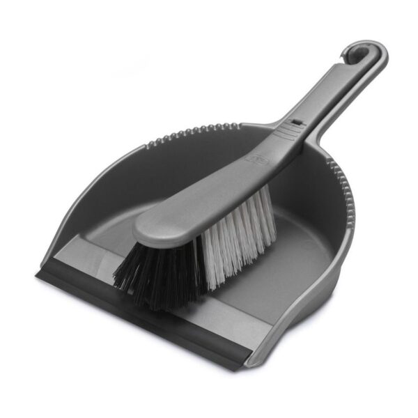 Homepride Online-Stiff Brush & Dustpan Set Metallic