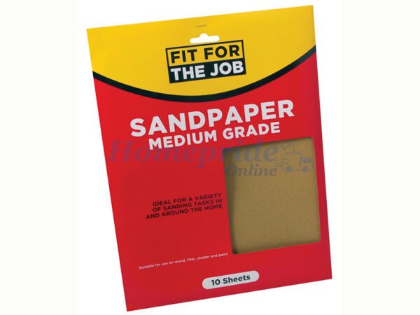 Homepride Online-Fit For The Job Sandpaper 23 x 28cm Medium x 10