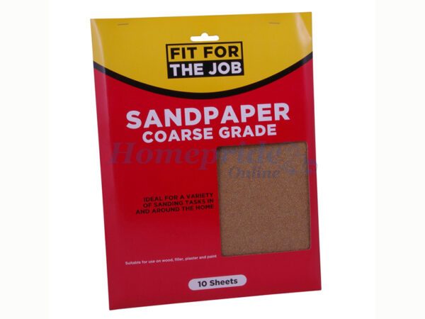 Homepride Online-Fit For The Job Sandpaper 23 x 28cm Coarse x 10