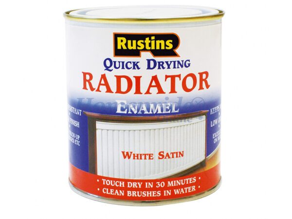 Homepride Online-Quick Dry Radiator Enamel Satin White 500ml