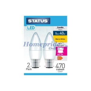 Homepride Online-Candle LED 5W Pearl B22 Warm White Twin Pack