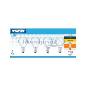 Homepride Online-Round 5W LED 470 Lumens Pearl SES Warm White x 4