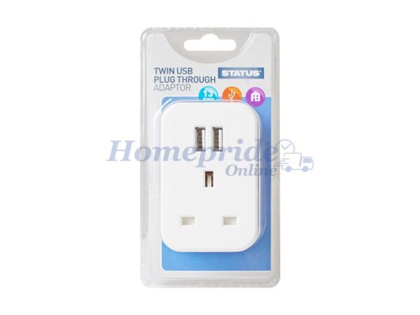 Homepride Online-Twin USB Charging Port Power Adaptor Plug Through 2100mAh