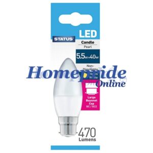 Homepride Online-Candle LED 5W 470 Lumen Pearl Bayonet Cap Warm White Boxed