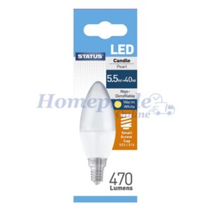 Homepride Online-Candle LED 5W 470Lm Pearl Small Edison Screw Warm White Box