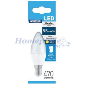 Homepride Online-Candle LED 5W Pearl Small Bayonet Cap Boxed Warm White
