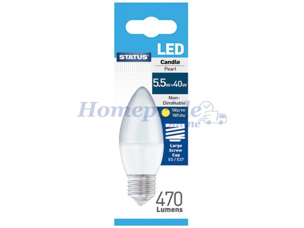 Homepride Online-Candle LED 5W Pearl Edison Screw Warm White