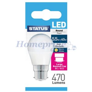 Homepride Online-Round LED 5W Pearl Bayonet Cap Warm White