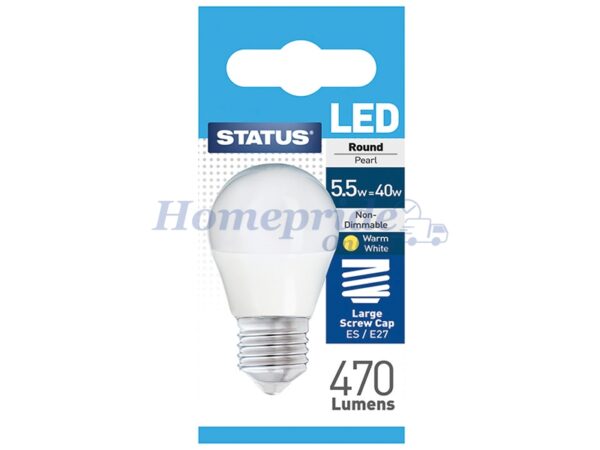 Homepride Online-Round LED 5W Pearl Edison Screw Boxed