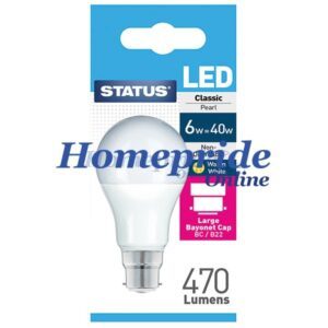 Homepride Online-A60 GLS LED 5W Pearl Bayonet Cap Boxed