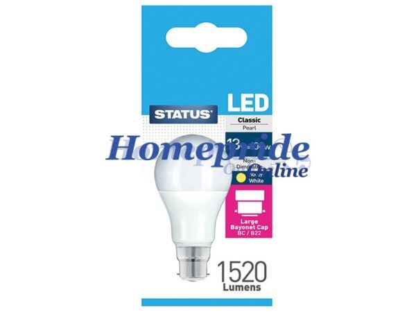 Homepride Online-A60 GLS LED 15W 1520 Lumens Pearl Bayonet Cap Boxed