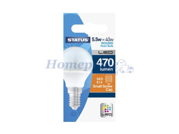 Homepride Online-Round LED 5.5W Pearl Small Edison Screw Dimmable Boxed