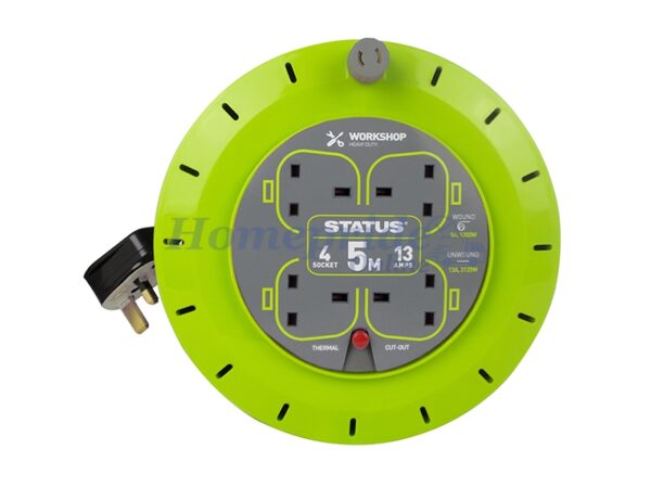 Homepride Online-Cassette Reel 4 Socket 13amp 5m Thermal Cut Out
