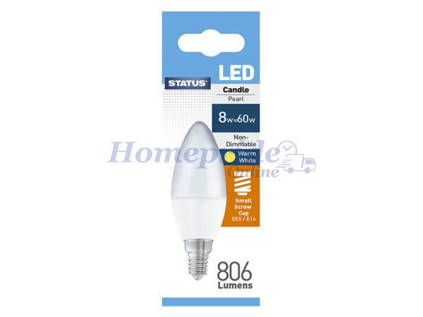 Homepride Online-Candle LED 8W 806Lumens Small Edison Screw Boxed