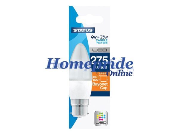 Homepride Online-Candle LED 3W 275 Lumen Pearl Bayonet Cap Warm White