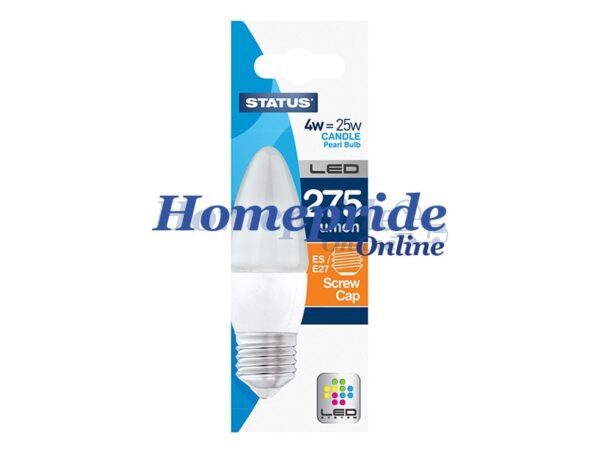 Homepride Online-Candle LED 3W 275 Lumen Pearl Edison Screw Warm White