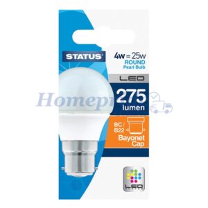 Homepride Online-Round LED 3W 275 Lumen Pearl Bayonet Cap Warm White Boxed
