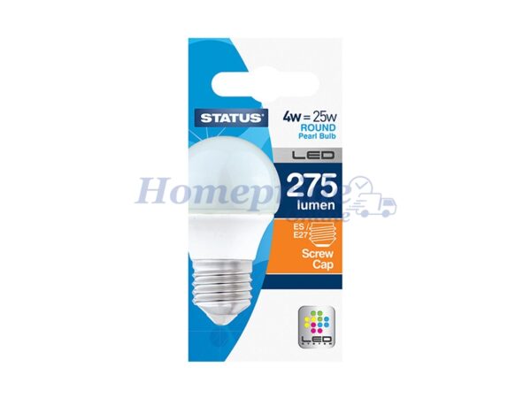 Homepride Online-Round LED 3W 275 Lumen Pearl Edison Screw Warm White