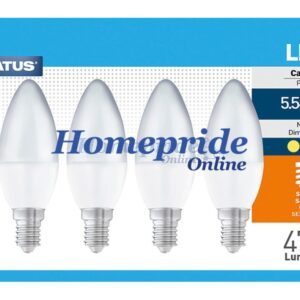 Homepride Online-Candle LED 5/5.5W 470 Lumen Small Edison Screw Warm White x 4
