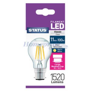 Homepride Online-Filament LED GLS Clear Bayonet Cap Warm White 11W