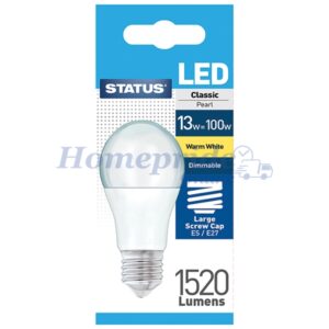 Homepride Online-Dimmable LED GLS 13W 1520Lumen Edison Screw Pearl W.White