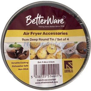 Homepride Online-Betterware Air Fry 9cm Deep Round Tin 4 Pack