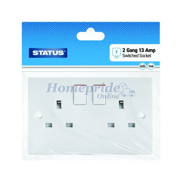 Homepride Online-Switched Wall Socket 2 Gang 13 Amp