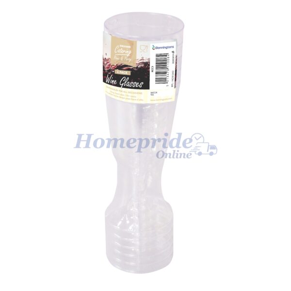 Homepride Online-6 Pack Clear Plastic Wine Glasses