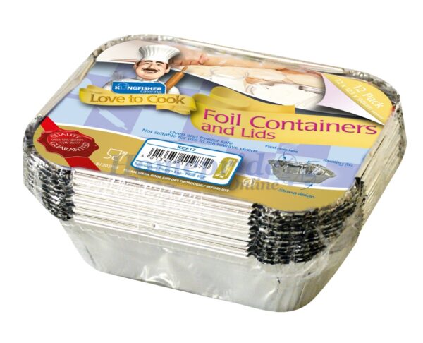Homepride Online-12 Pack of Small Foil Food Containers with Lids