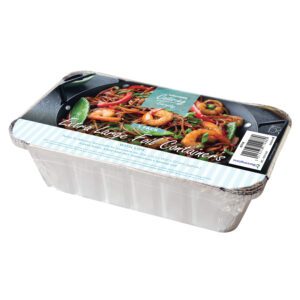 Homepride Online-5 Pack of Jumbo Foil Food Containers With Lids