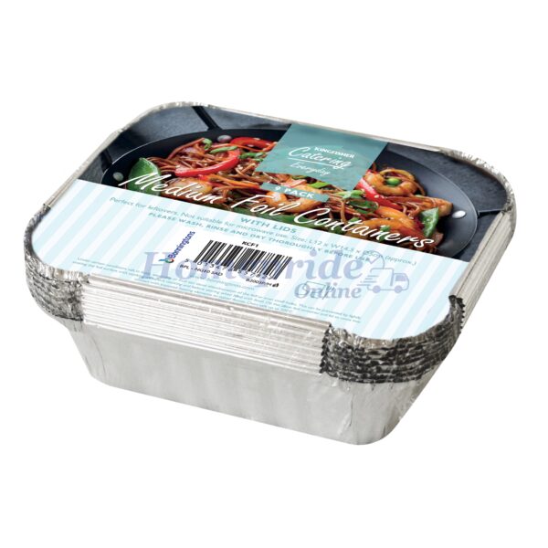 Homepride Online-9 Pack of Medium Foil Food Containers and Lids