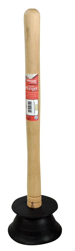 Homepride Online-5inch (13cm) Wooden Handled Sink Drain Plunger