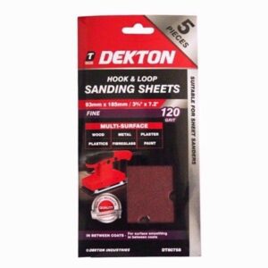 Homepride Online-DEKTON HOOK /LOOP SAND SHEET 5PC 120GRIT