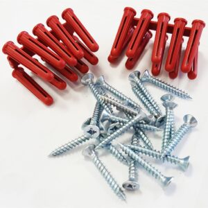 Homepride Online-Screw & Wall Plug Kit 1 1/4" x No.8 Red PK15