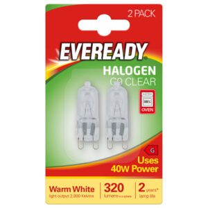Homepride Online-Eveready G9 Clear Halogen 40w - Twin Pack