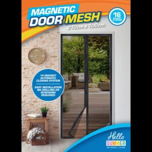 Homepride Online-MAGNETIC DOOR MESH 210cm x 100cm BLACK
