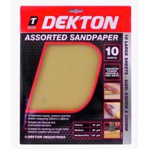 Homepride Online-Dekton Assorted sandpaper 10 sheets size: 230 mm × 280 mm