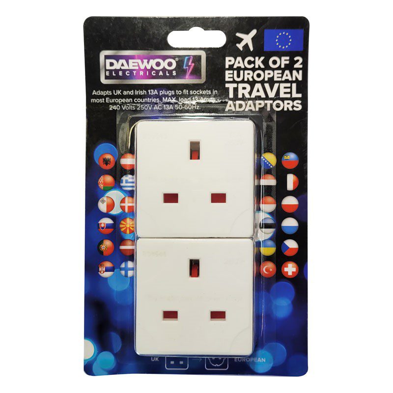 Homepride Online-Daewoo electricals pack of 2 european travel adaptors