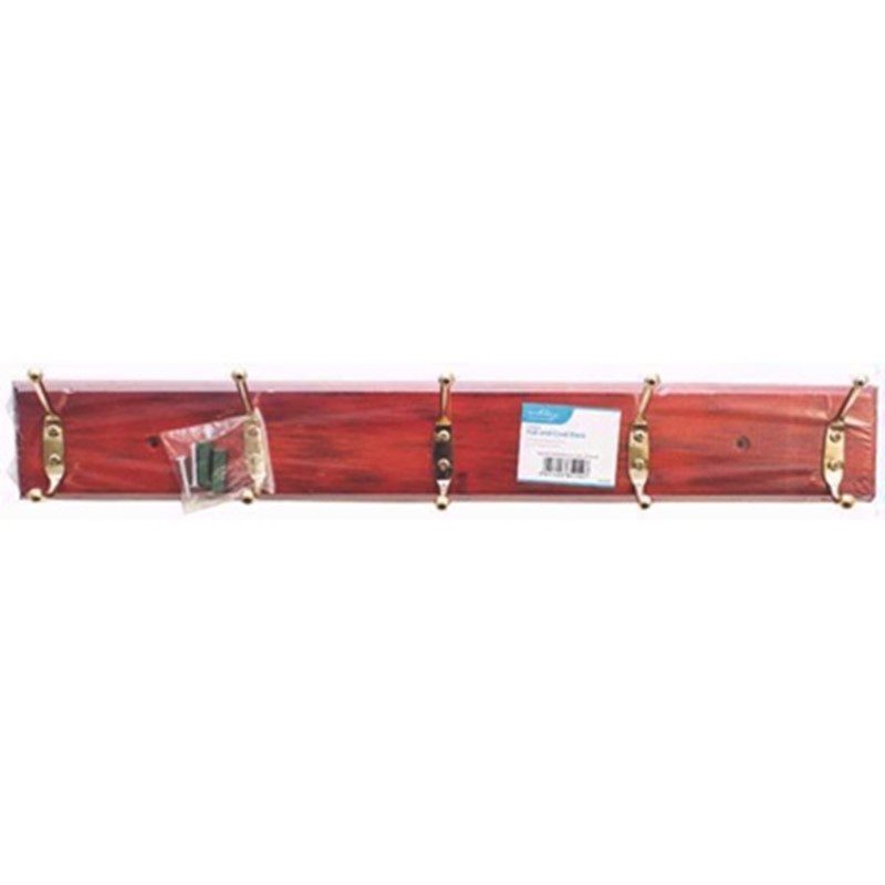 Homepride Online-ASHLEY 5 HAT AND COAT HOOKS MAHOGANY