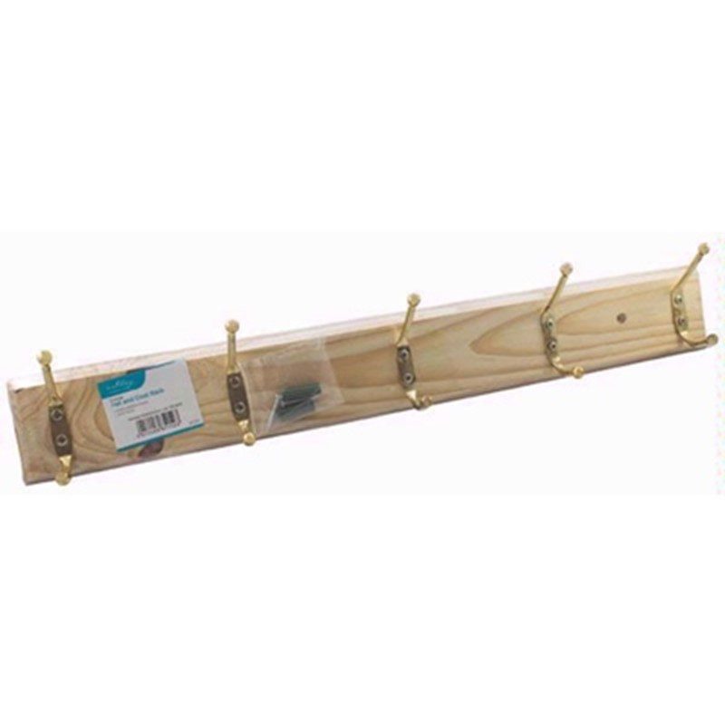 Homepride Online-ASHLEY 5 HOOK HAT AND COAT RACK PINE
