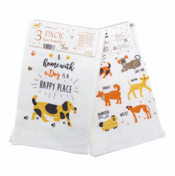 Homepride Online-country club 3 pack tea towels 100% cotton